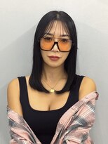 シャウルデッサン(CHARLES DESSIN)&nbsp;ミディアムウルフシースルーストレートダークグレー