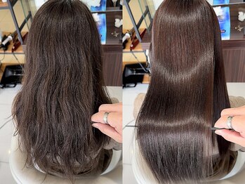 ソレ 森田店(SOLE.)の写真/年間数千人のうる艶髪に携わる超実力派Stylist在籍!髪のうねりや広がりを抑え艶と質感のある最上級の髪へ