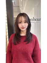 ラボヌールヘアーレーヴ 池袋店(La Bonheur hair reve)&nbsp;ミディアムレイヤー/ブラウンベージュ/お顔まわりカット/佐藤