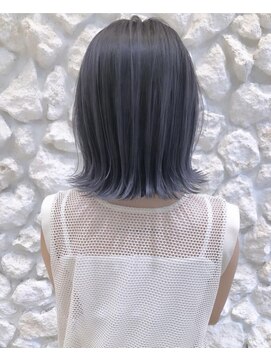 モアナバイヘッドライト 小田原店(Moana by HEADLIGHT) Moana【小田原】#外はねボブ#ネイビー#バレイヤージュ#髪質改善