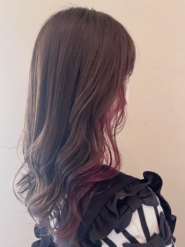 ルセ イノベーション 白岡本店(Ruse innovation) セミロング×インナーカラー×チェリーレッド