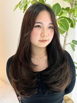 アンダーバーホワイトモデ 河内長野(_WHITE mode) ハイライトカラーミルクティーベージュレイヤーカット