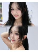 小顔レイヤー 前髪顔周り 髪質改善縮毛