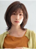 ふんわりひし形ボブ