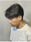 メンズセンターパートニュアンスフェザーパーマ群馬高崎眉毛