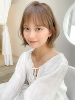 レア 表参道(L'ea)&nbsp;くびれヘアアプリコットオレンジ夏ヘアハイライトカラー