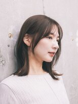 ガーデンヨコハマエスト(GARDEN YOKOHAMA est)&nbsp;ミディアムヘア　くびれヘア　レイヤーカット　前髪　暗めカラー