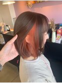 【#オレンジインナーカラー】×大人の抜け感ボブ