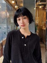 ヒュージ 三軒茶屋(huge)&nbsp;ショートボブ/ミニボブ/ニュアンスパーマ/顔周りカット/20代30代