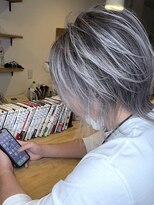 ブレイズヘアー(BLAZEhair) 【メンズハイトーン】ホワイトバレイヤージュ×ブリーチ3回