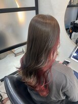 ケー 北千住(K.)&nbsp;大人気インナーカラー【ベージュ×レッド】《北千住髪質改善》