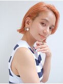 【デザインカラー】ハイトーンコーラルオレンジ×外ハネボブ