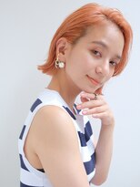 ピークアブー 銀座並木通り(PEEK-A-BOO)&nbsp;【デザインカラー】ハイトーンコーラルオレンジ×外ハネボブ