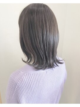 モルニ(MORNI) アッシュグレー_マロンベージュ Aラインボブ かきあげ