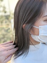 リック(LiC)&nbsp;外ハネロブ×インナーカラー　グレーベージュ