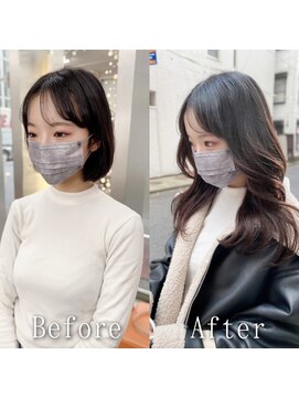 あるじゃんすー 梅田店 韓国風レイヤースタイル#シールエクステ#くびれヘア#美髪#梅田
