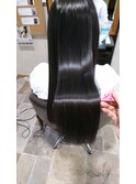 髪質改善ヘアエステ[タイトストレート/うるツヤ/黒髪ロング]30代