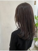 ミディアム ロング × ナチュラルレイヤー