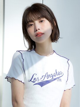 エインアンリー 表参道(AIN.ANLY.) 大人可愛い前髪あり耳掛け外ハネボブ20代30代40代