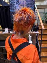 チックタック モーガン モデル(TICK-TOCK MORGAN Model)&nbsp;オレンジから毛先ブルーパンクショート