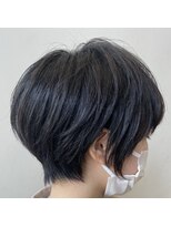 ハルキ ミナト ジャパン オオサカ(HARUKI MINATO japan OSAKA)&nbsp;大人可愛いダブルカラーパープルブラックミニウルフ丸みショート