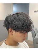 王道ツーブロマッシュエモ波巻きスパイラルパーマ