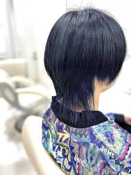 ヘア ポジション HAIR Position 能代店 お客様のネイビーブルー