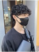 パーマスタイル×ツーブロック