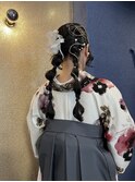 袴の着付とヘアセット