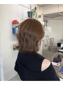 オリーブベージュブリーチなしカラー明るめベージュ顔まわり