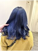 ネイビー×サファイアブルーのインナーカラー♪