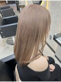 ホワイトグレージュミニウルフチェリーブラウンデジタルパーマ