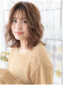 八潮/髪質改善/ベージュピンク☆ボブパーマウェーブミディアムl