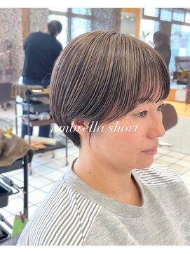 ヘアーアンドメイク サワ 上田本店(SAWA) 大人可愛いマッシュショートアンブレラミルクティーベージュ