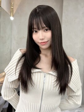 シーシンジュク 新宿南口(Sea shinjuku) ココアベージュ×レイヤー[小顔/黒髪/オリーブグレー]