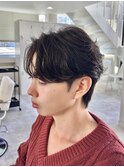 大分ニュアンスパーマセンターパートフェザーパーマ毛流れパーマ