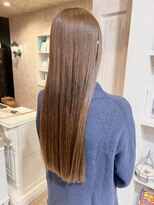 キャアリー(Caary)&nbsp;福山美容室caary髪質改善ストレート切りっぱなしロング20代30代