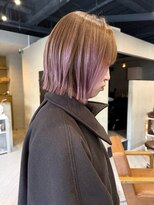 ヘアー アイス ルーチェ(HAIR ICI LUCE)&nbsp;ピンクベージュ/デザインカラー/ボブ/星