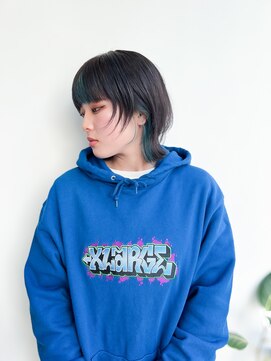 デコラ DECOR ブルーインナーカラー×ウルフレイヤー