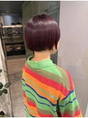 ミニボブ×チェリーレッドカラー