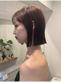 大人ボブ 切りっぱなしボブ 外ハネボブ 縮毛矯正 髪質改善