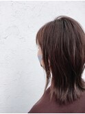 ピンクブラウンのミディアムスタイル