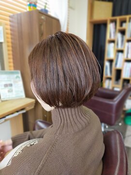 キュウヘアー(KYUU HAIR) ミニボブ×シナモンベージュ
