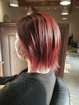 アドラーブル 女池店(adorable) 【ブリーチなし】【暖色系カラー】【ボブ】