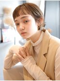 HARBORS鎌倉/オン眉/シースルーバング/カーキベージュg