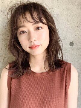 オーヤン(OYAN) 【OYAN】鎖骨ミディ　パーマボブ　ショコラグレージュ