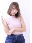 ことりベージュローライト大人かわいい小顔スリークボブ大人ボブ