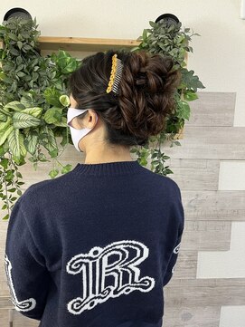 ロカット サロン(Roquat Salon) 着物ふわふわ夜会巻アレンジ　【ヘアセット/立川/立川南/浴衣】