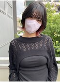 外はねボブ×インナーピンクカラー