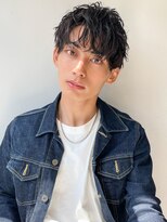 メンズ小顔ヘア/メンズカット/メンズパーマ/メンズ束感/波巻き